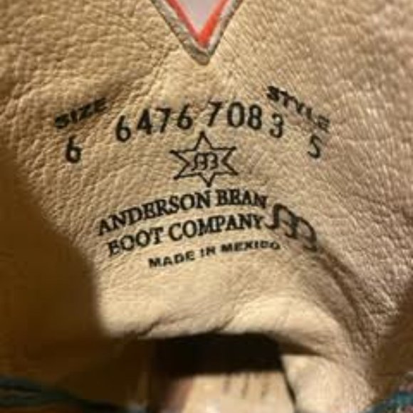 Youth Size 6 Anderson Bean Cowboy Boots - Picture 5 of 5